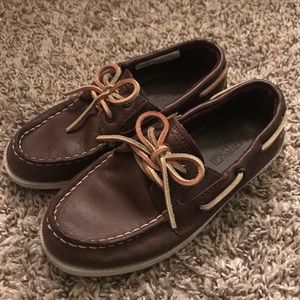 Boys Sperry Top-Sider Brown Boat Shoes Size 11.5